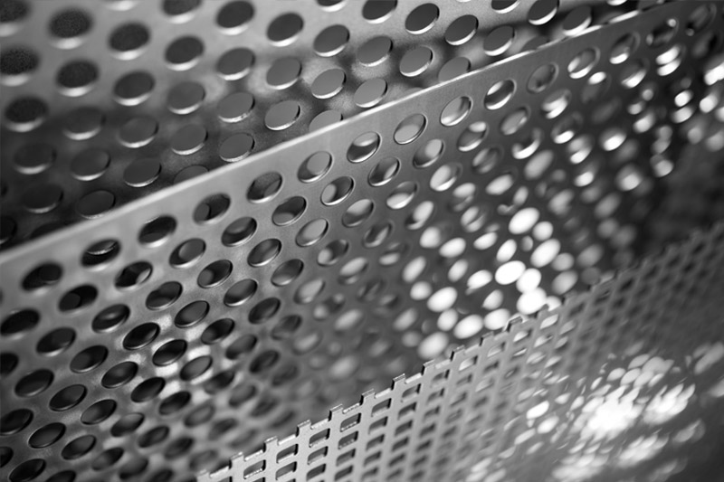 Industrial perforated metal is offered in various colors and hole patterns.